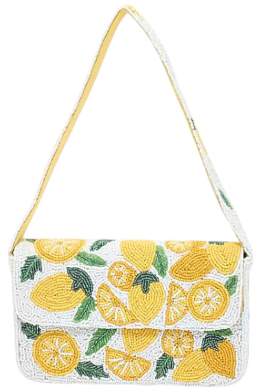 Wildflower San Tropez Glass Beaded Shoulder Bag Lemons